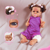 YCFUN 20 Inch Reborn Baby Dolls Black Girl, Realistic Pretend Play Doll Playset